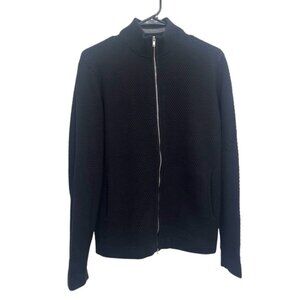 Theory Black Zip Up Sweater